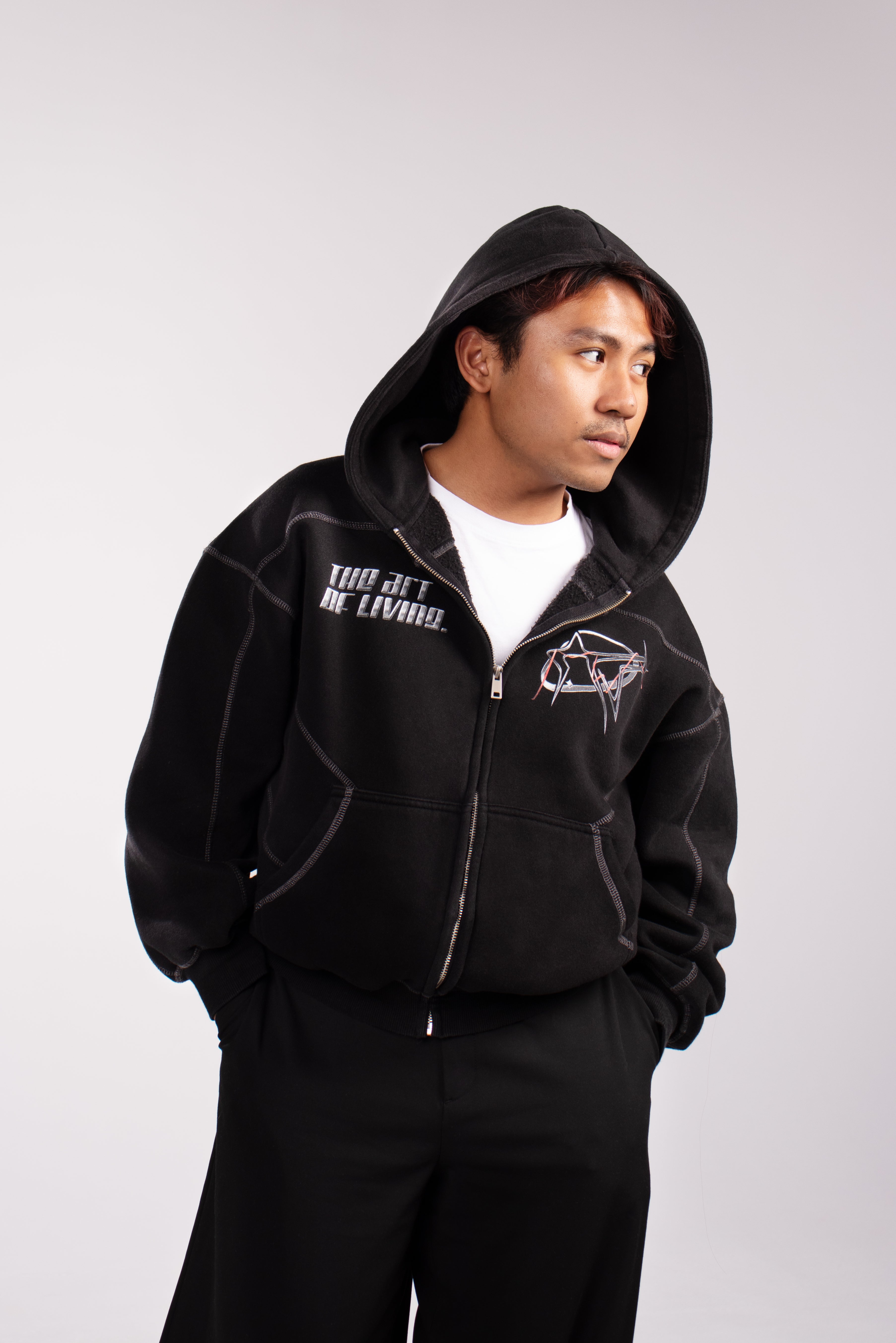 AeVeritas 2068 - Dark Contrast Stitched Hoodie
