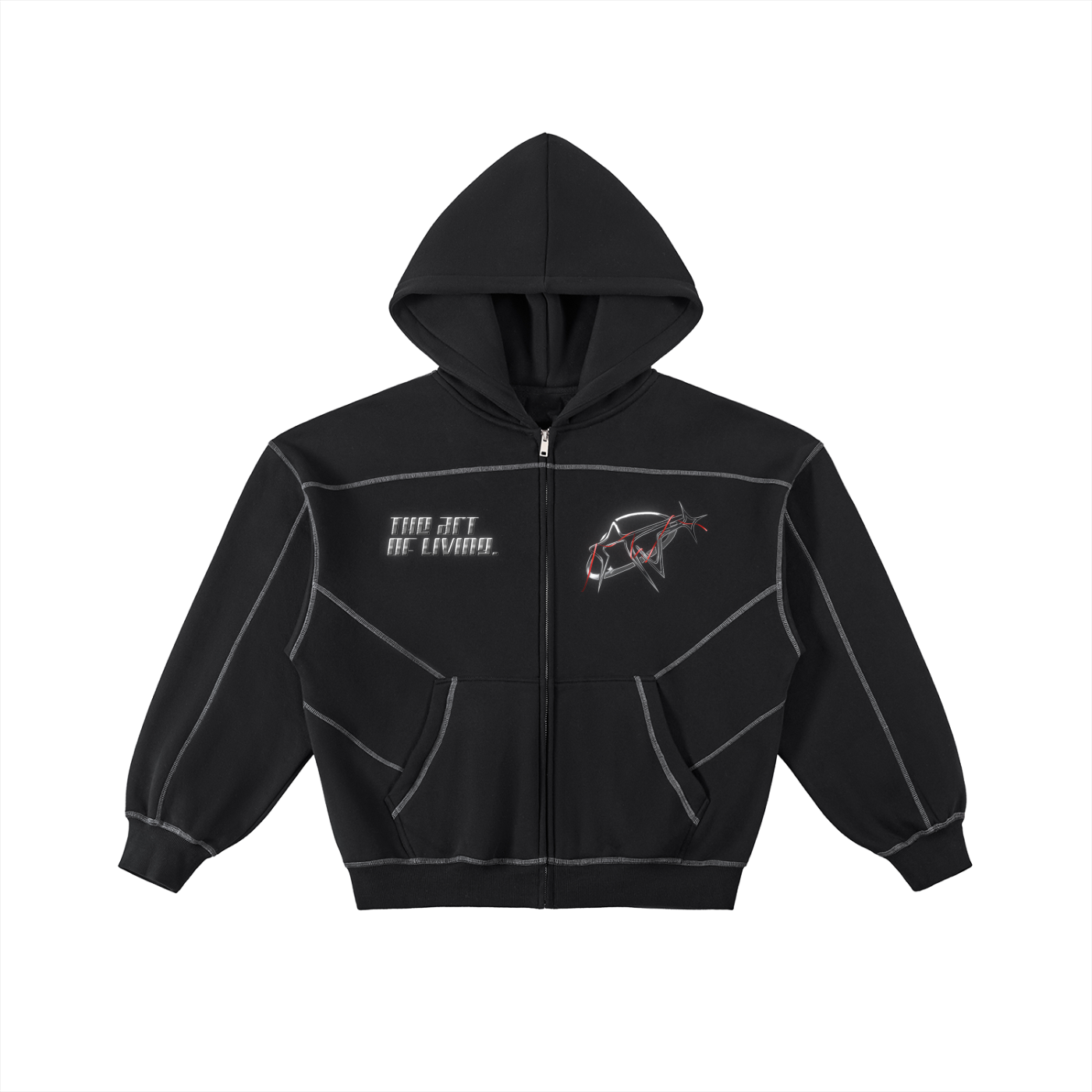 AeVeritas 2068 - Dark Contrast Stitched Hoodie